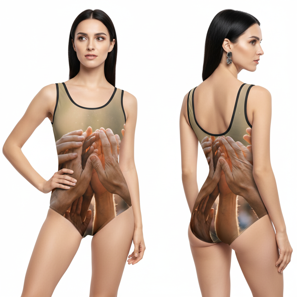 Women's Vintage Swimsuit - Golden Rays of Unity Wall Art |...