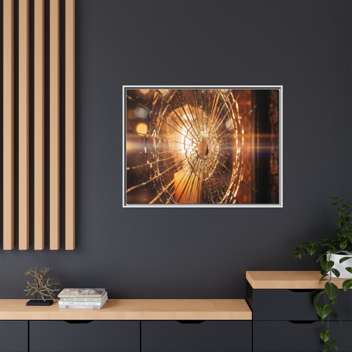 Framed Matte Canvas - Shattered Glass — White / 1.25"