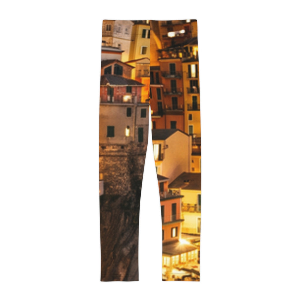 Kids Leggings Italian Riviera Coastal Night