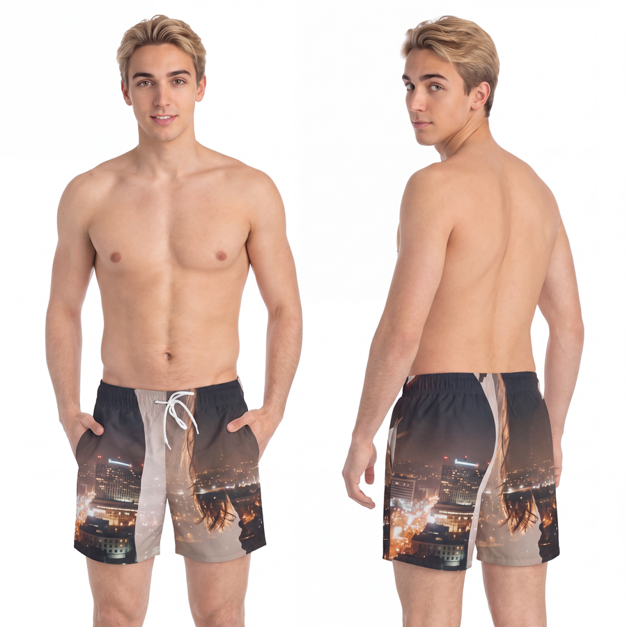 Swim Trunks - Midnight City Skyline