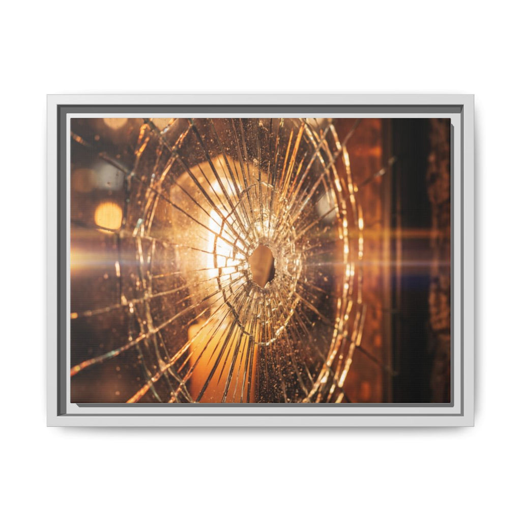 Framed Matte Canvas - Shattered Glass — White / 1.25"