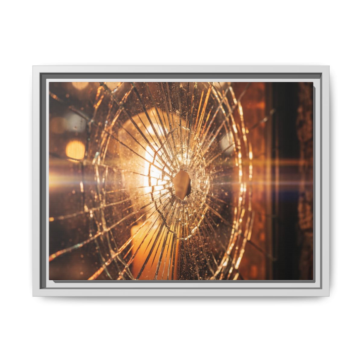 Framed Matte Canvas - Shattered Glass — White / 1.25"