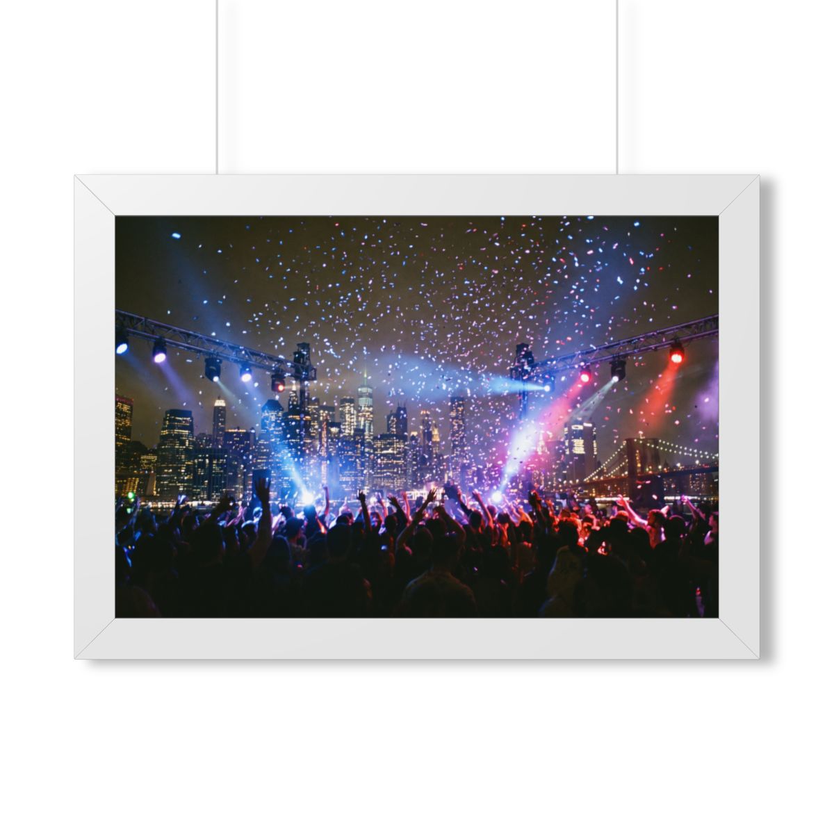 Framed Horizontal Poster - City Skyline Festival Euphoria......