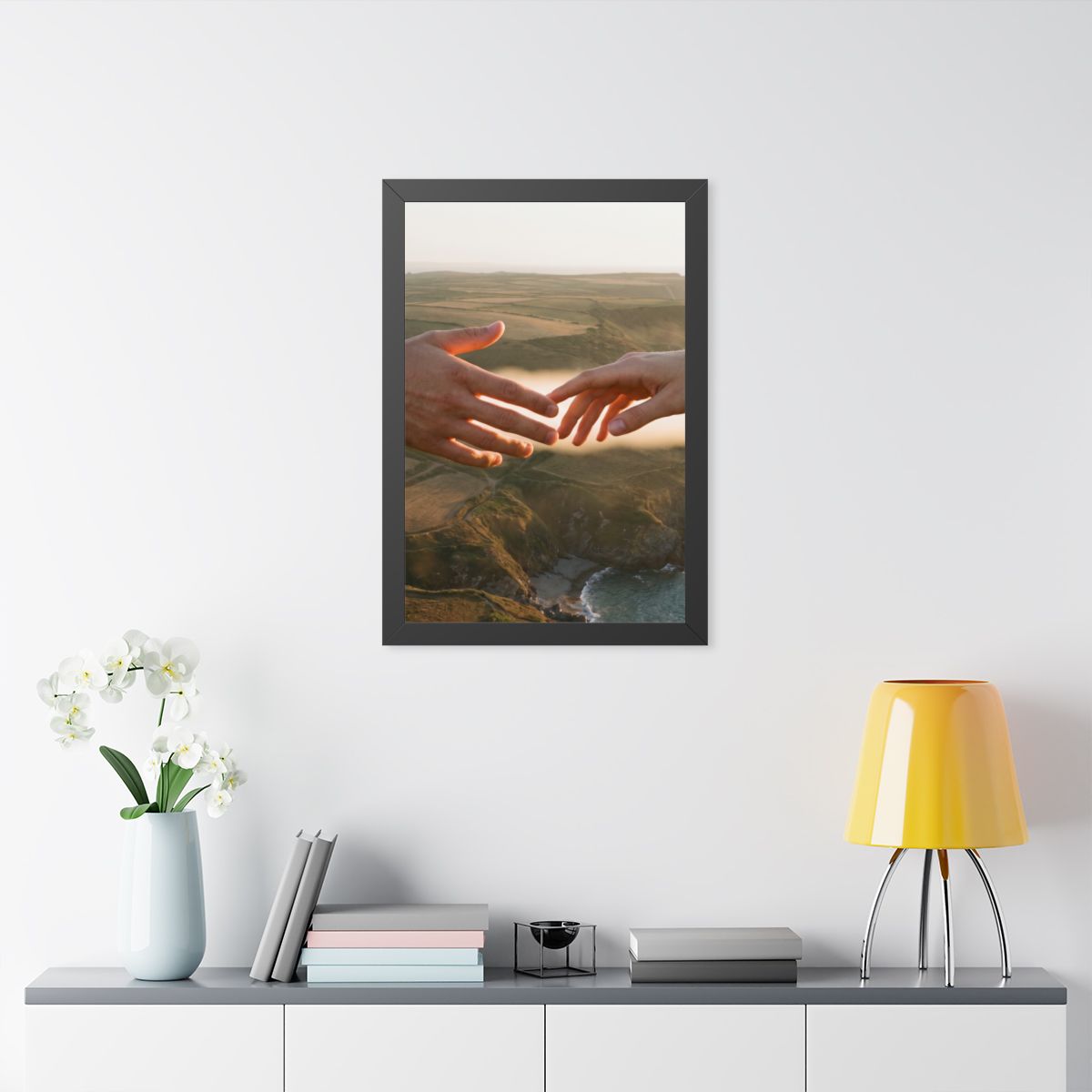 Framed Vertical Poster - The Infinite Touch | Ethereal... |...