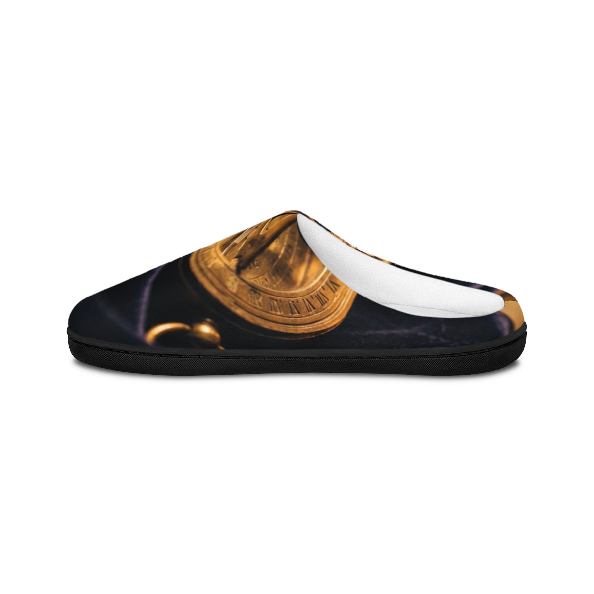 Men's Indoor Slippers with Vintage Sundial Art