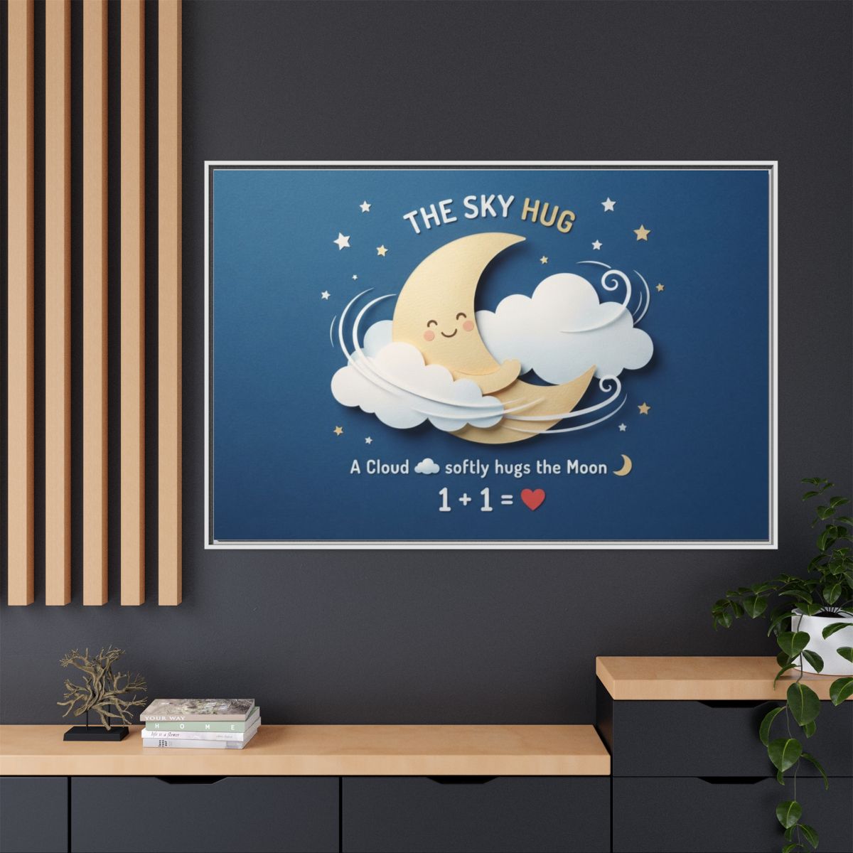 Matte Canvas Framed - The Sky Hug — White / 1.25" (10×8... |...