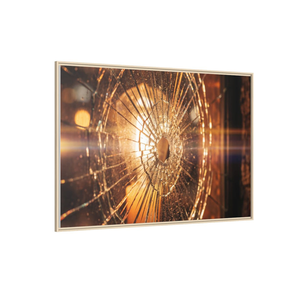 Matte Canvas, Framed - Golden Fractured Art — Natural / 1.25" (10×8, 12×9, 14×11, 16×12, 20×10, 18×12, 20×16, 24×16, 24×18, 36×12, 24×20, 32×16, 30×20, 30×24, 32×24, 48×16, 36×24, 48×24, 40×30, 60×20, 48×32, 60×30 & 60×40)