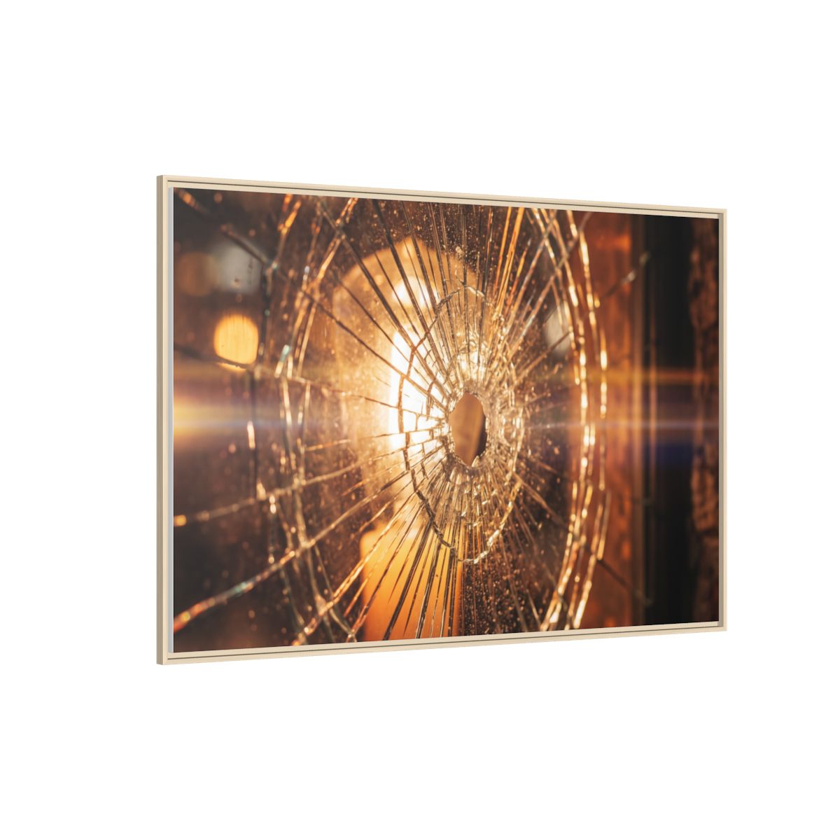 Matte Canvas, Framed - Golden Fractured Art — Natural / 1.25" (10×8, 12×9, 14×11, 16×12, 20×10, 18×12, 20×16, 24×16, 24×18, 36×12, 24×20, 32×16, 30×20, 30×24, 32×24, 48×16, 36×24, 48×24, 40×30, 60×20, 48×32, 60×30 & 60×40)