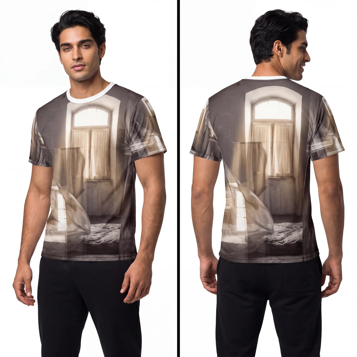 Men's Unisex Cut & Sew Tee Sunlit Room Art