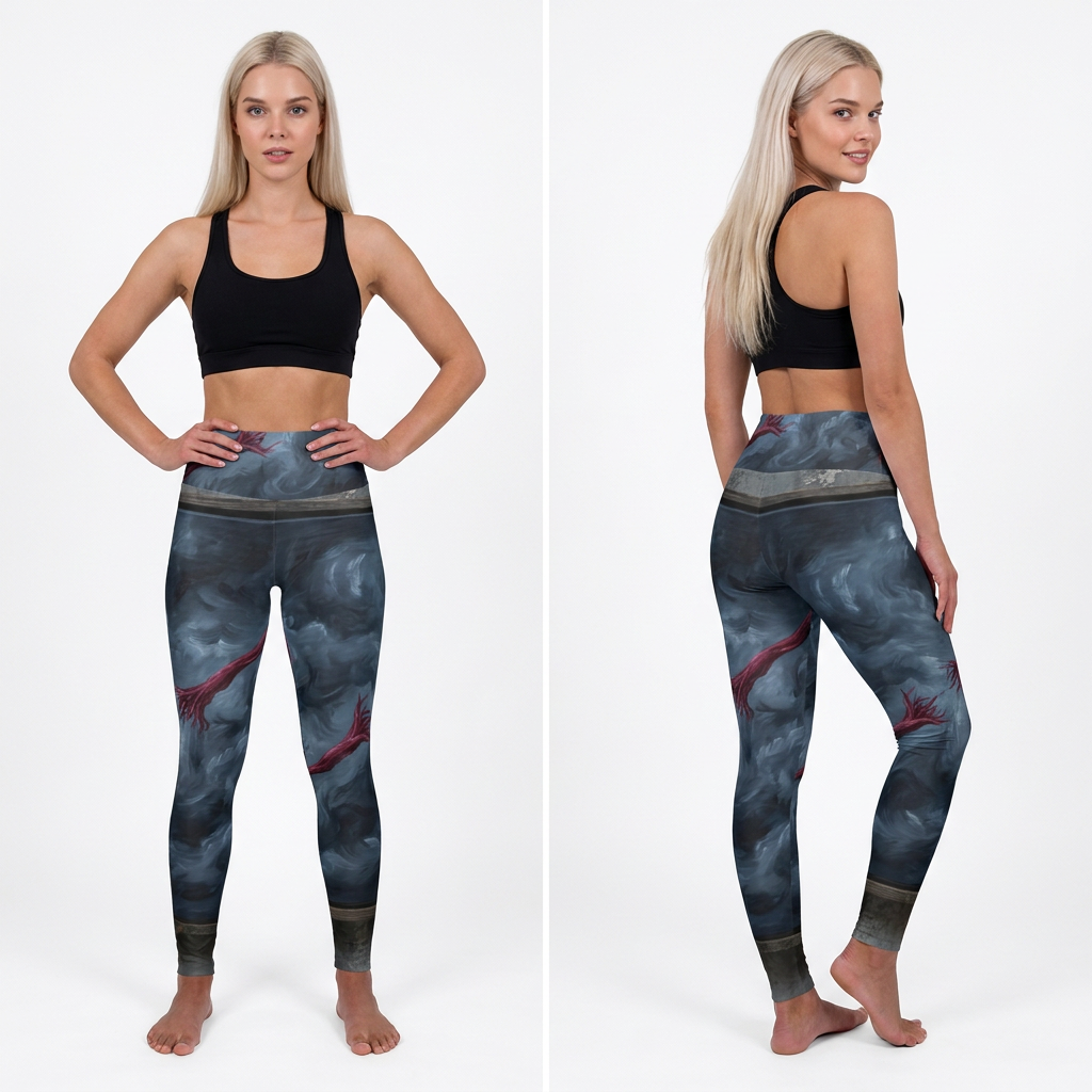 Crimson Tether High Waisted Yoga Leggings