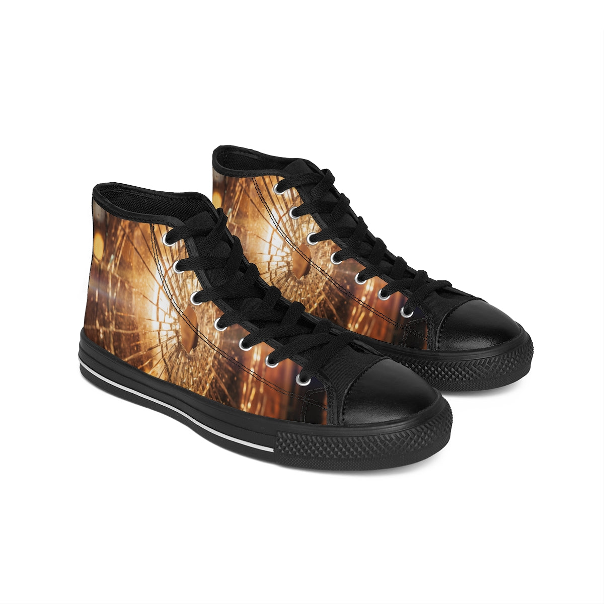 Women's Classic Sneakers - Shattered Glass Amber Glow Moody...