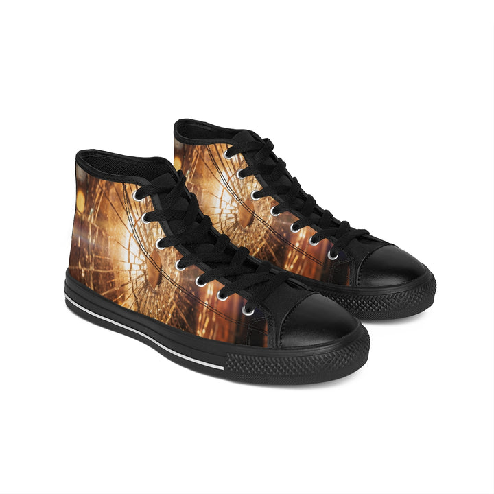 Women's Classic Sneakers - Shattered Glass Amber Glow Moody Art