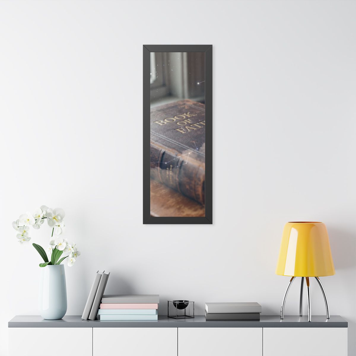 Framed Vertical Poster - Celestial Book of Fate Mystical Art...