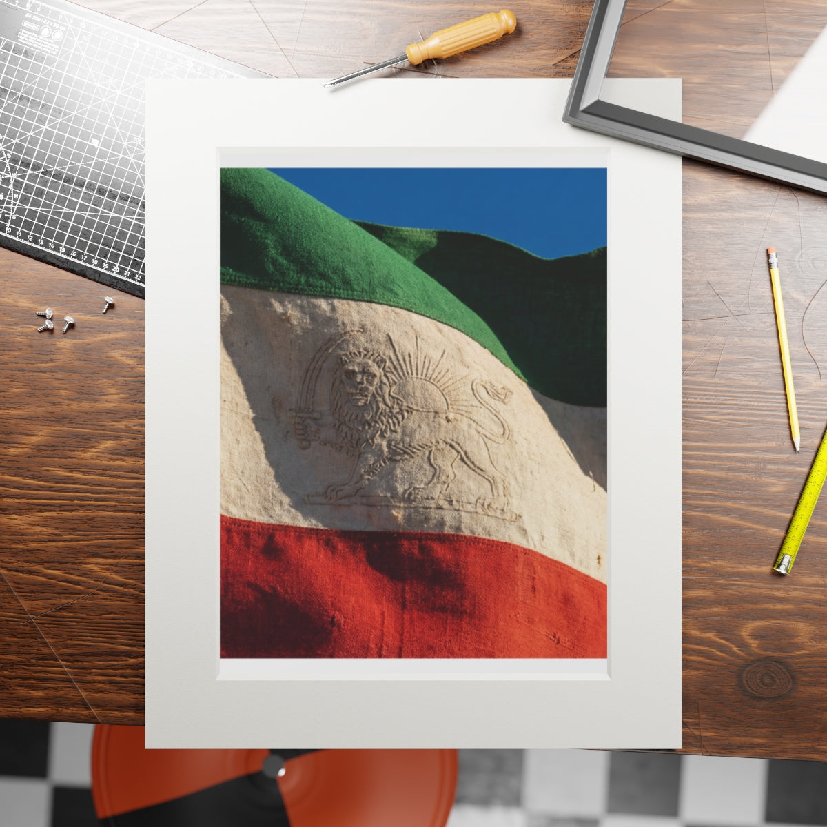 Fine Art Print - Persian Lion Flag — Portrait