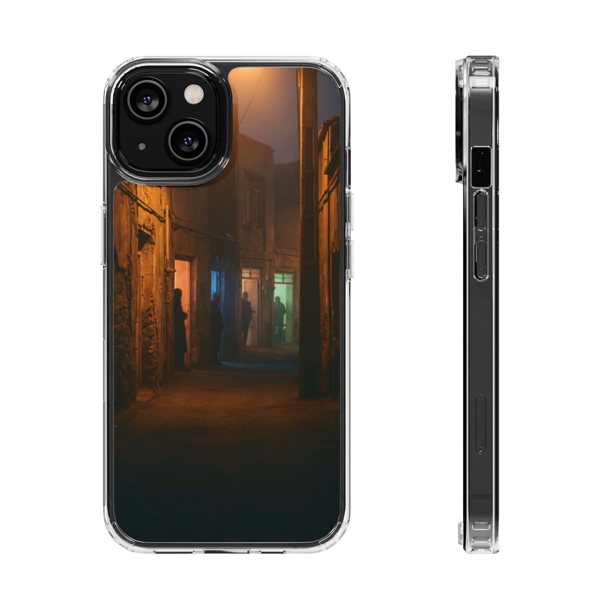 Clear Impact-Resistant Case - Night Alley iPhone Glow |...