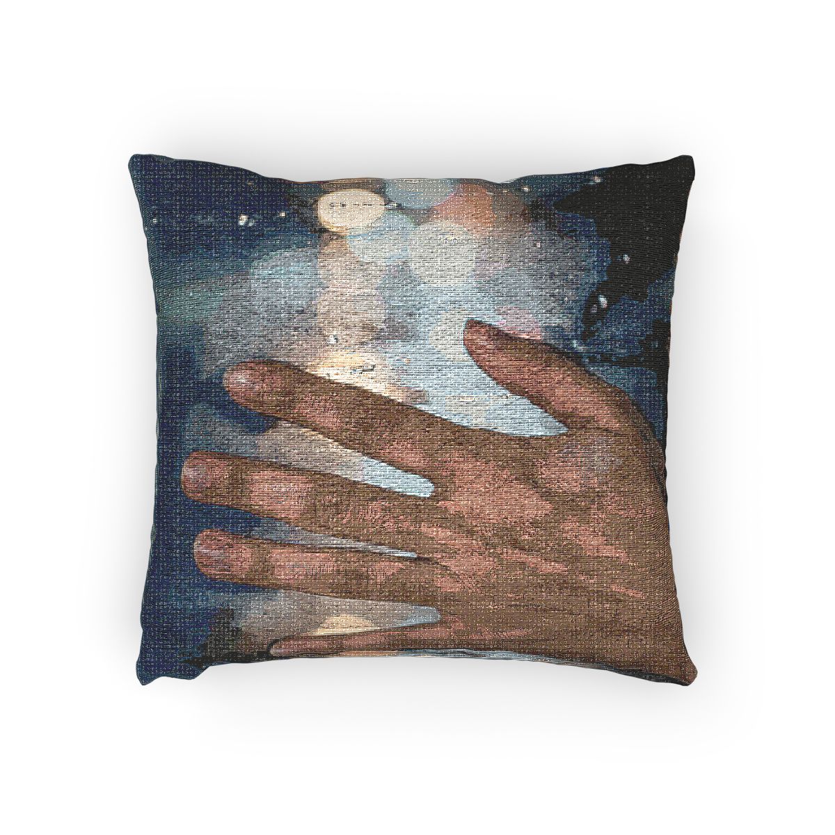 Rainy City Window Woven Throw Pillow