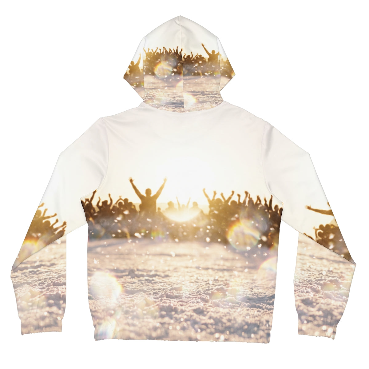 Women's Full-Zip Hoodie with Golden Crowd Art