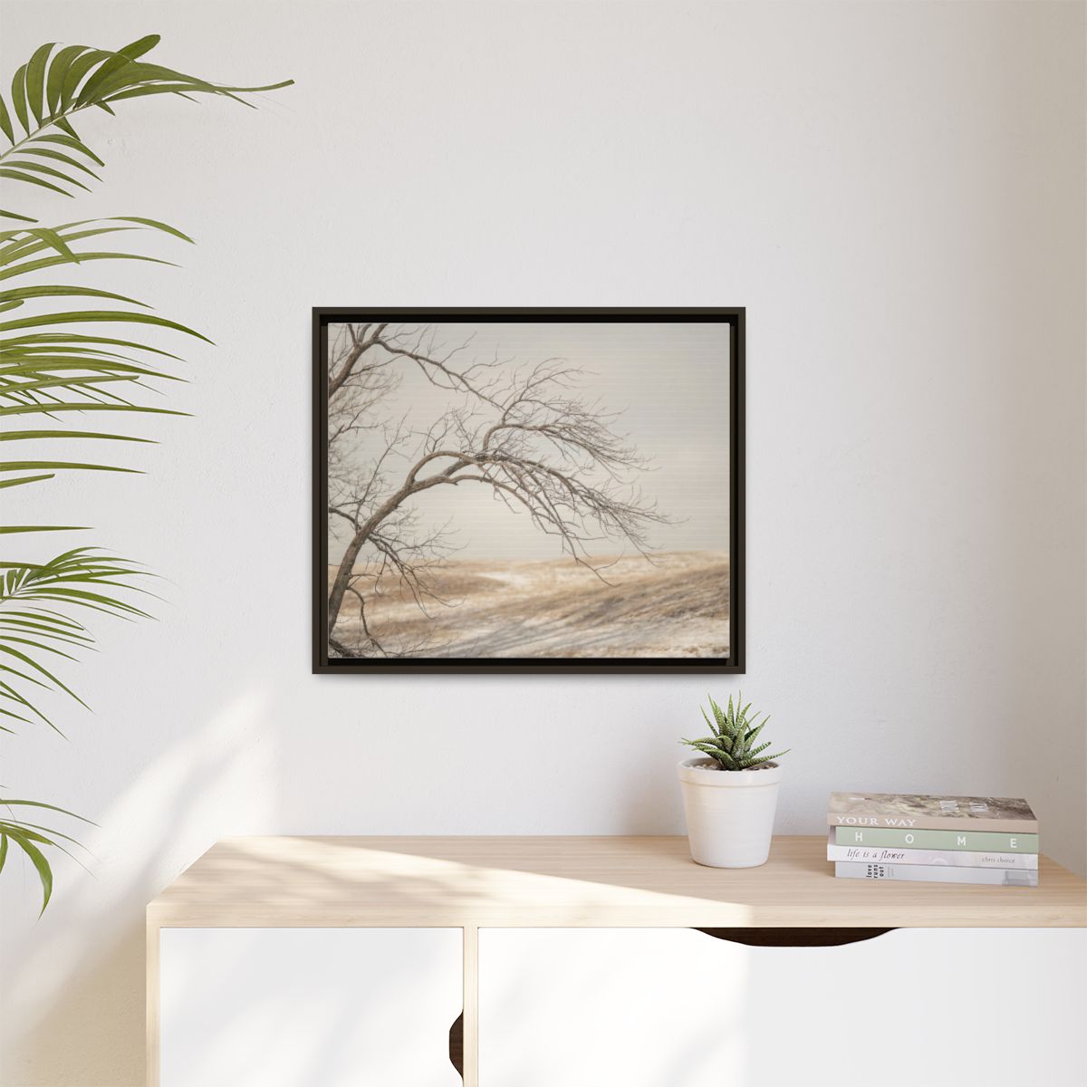 Matte Canvas, Framed - Winter Branch Solitude Landscape —......