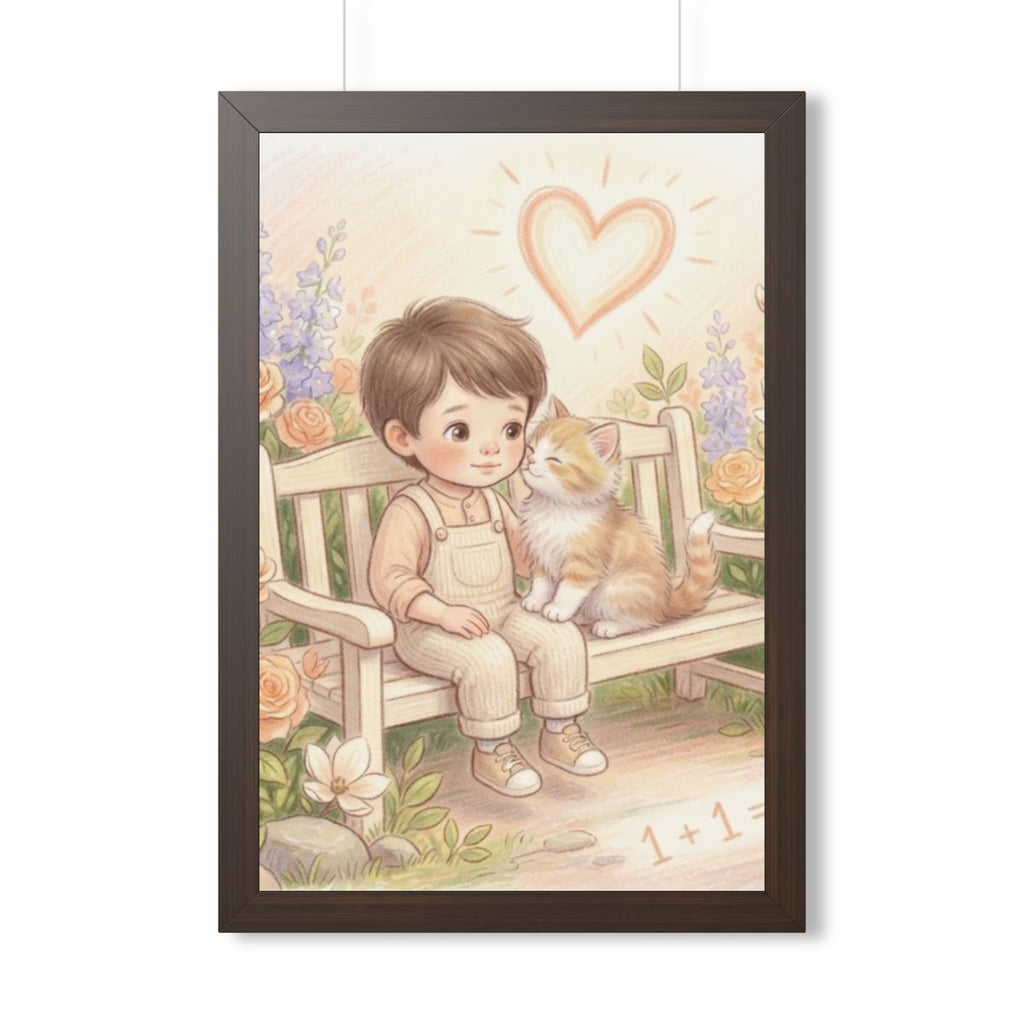 Framed Vertical Poster - Tender Garden Friendship Storybook...