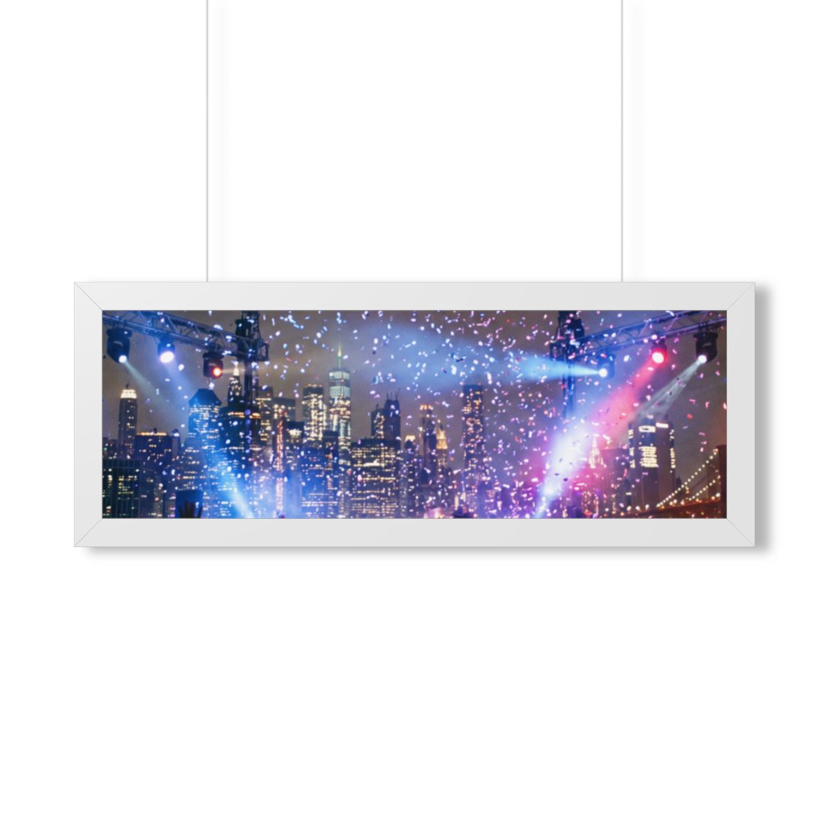 Framed Horizontal Poster - City Skyline Festival Euphoria......