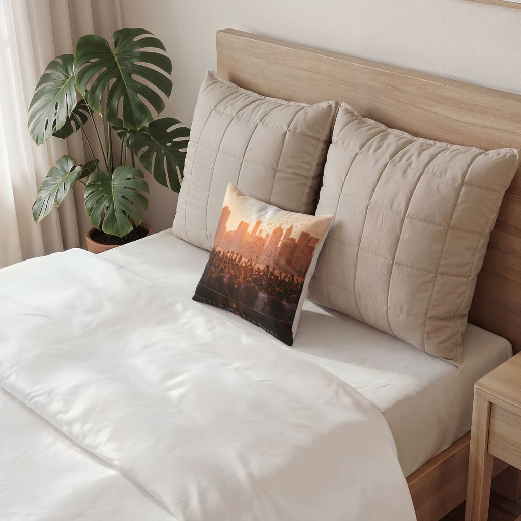 Poly Velvet Pillow - City Lights Festival | Echovira Gallery