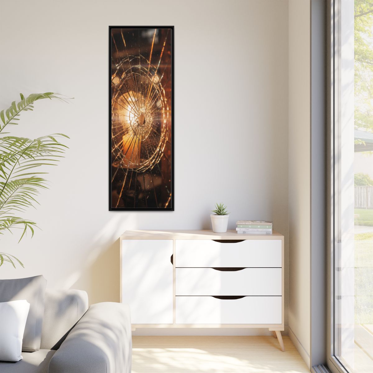 Matte Canvas, Framed - Golden Fractured Art — Black / 1.25"...