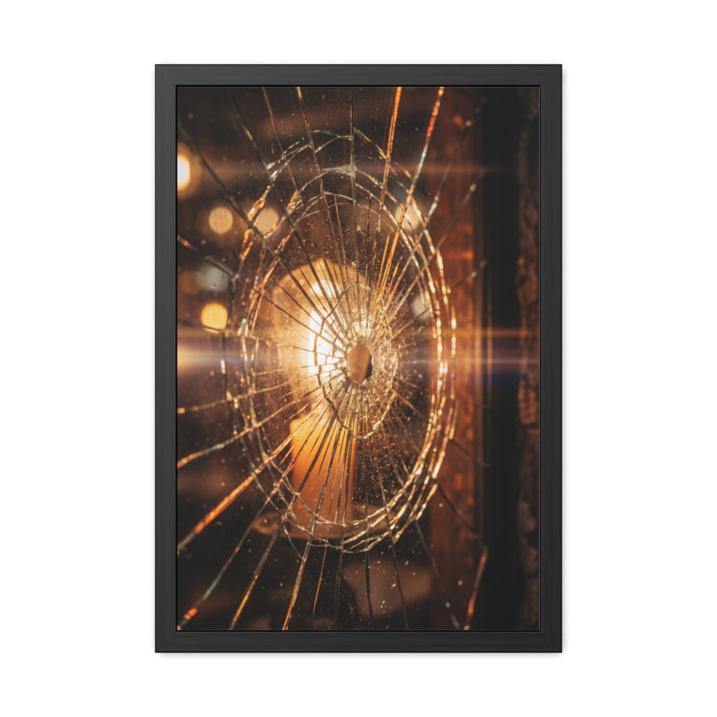 Framed Poster - Moody Fractured Glass — Portrait