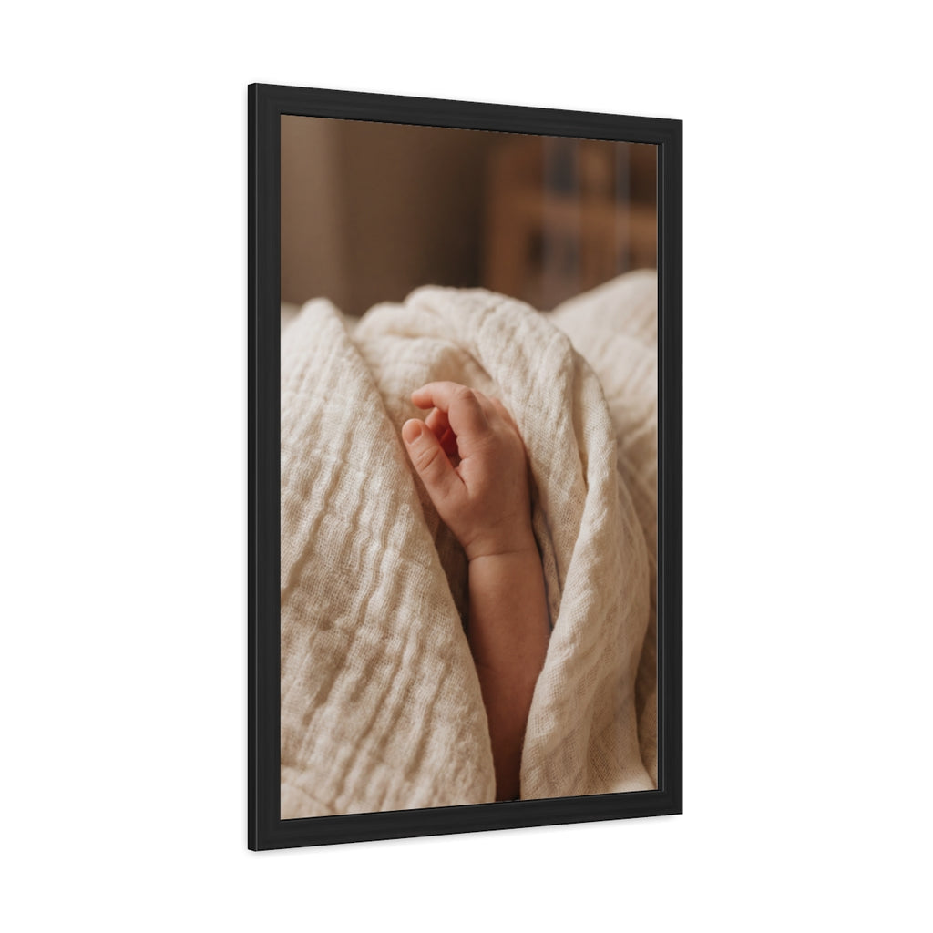 Framed Poster - Tender Newborn Hand (8×12, 9×11, 11×14... |...
