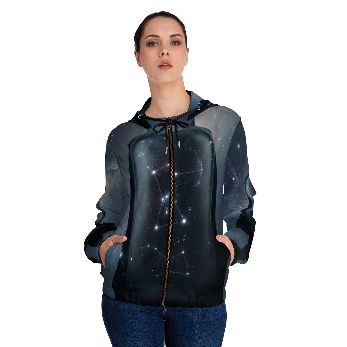 Women's Full-Zip Hoodie Orion Constellation Art