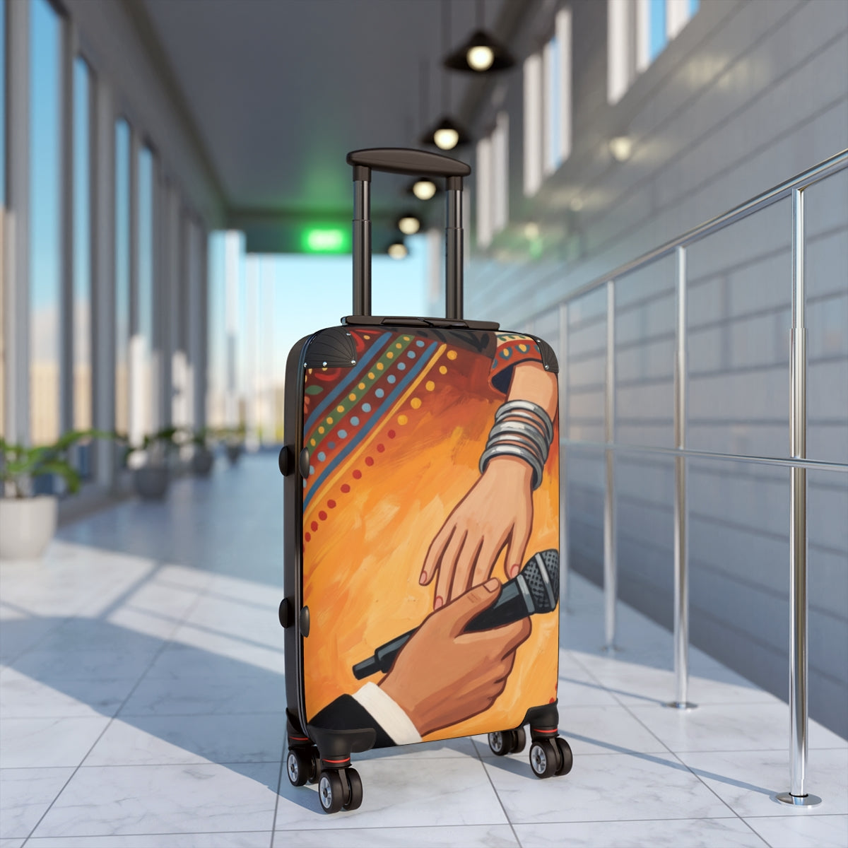Suitcase - Boho Retro Singing Hand Painted Art | Echovira...