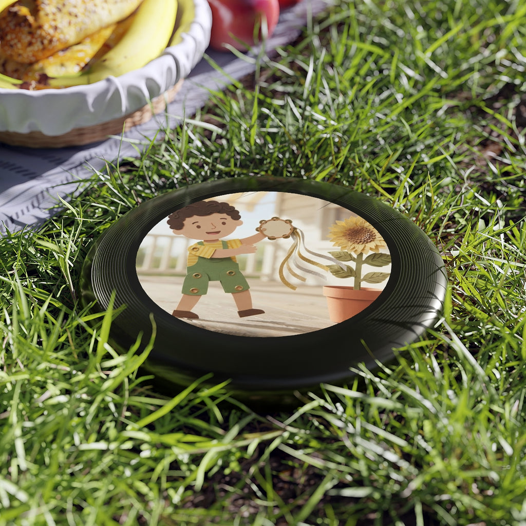 Wham-O Frisbee - Papercraft Boy with Tambourine Art |...