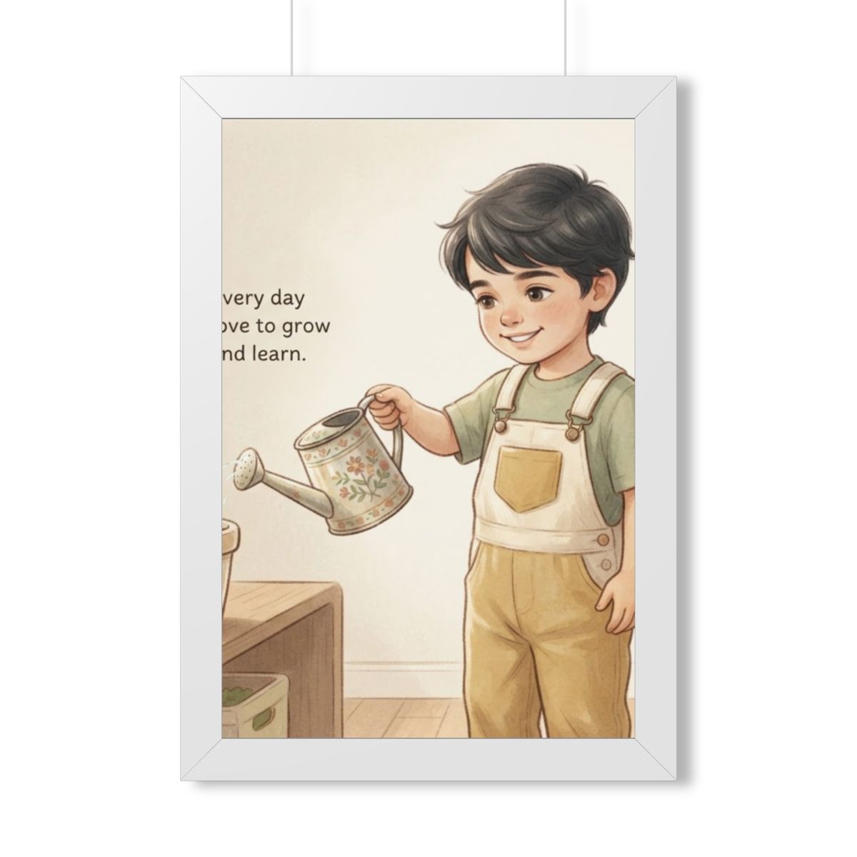 Framed Vertical Poster - Daily Growth Art — White (11×14......