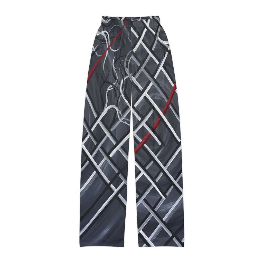 Kids Lounge Pants Abstract Geometric Grid Art