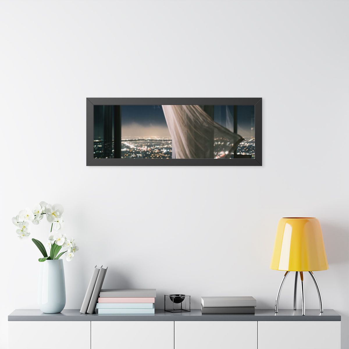 Framed Horizontal Poster - Skyline Serenity — Black (14×11...
