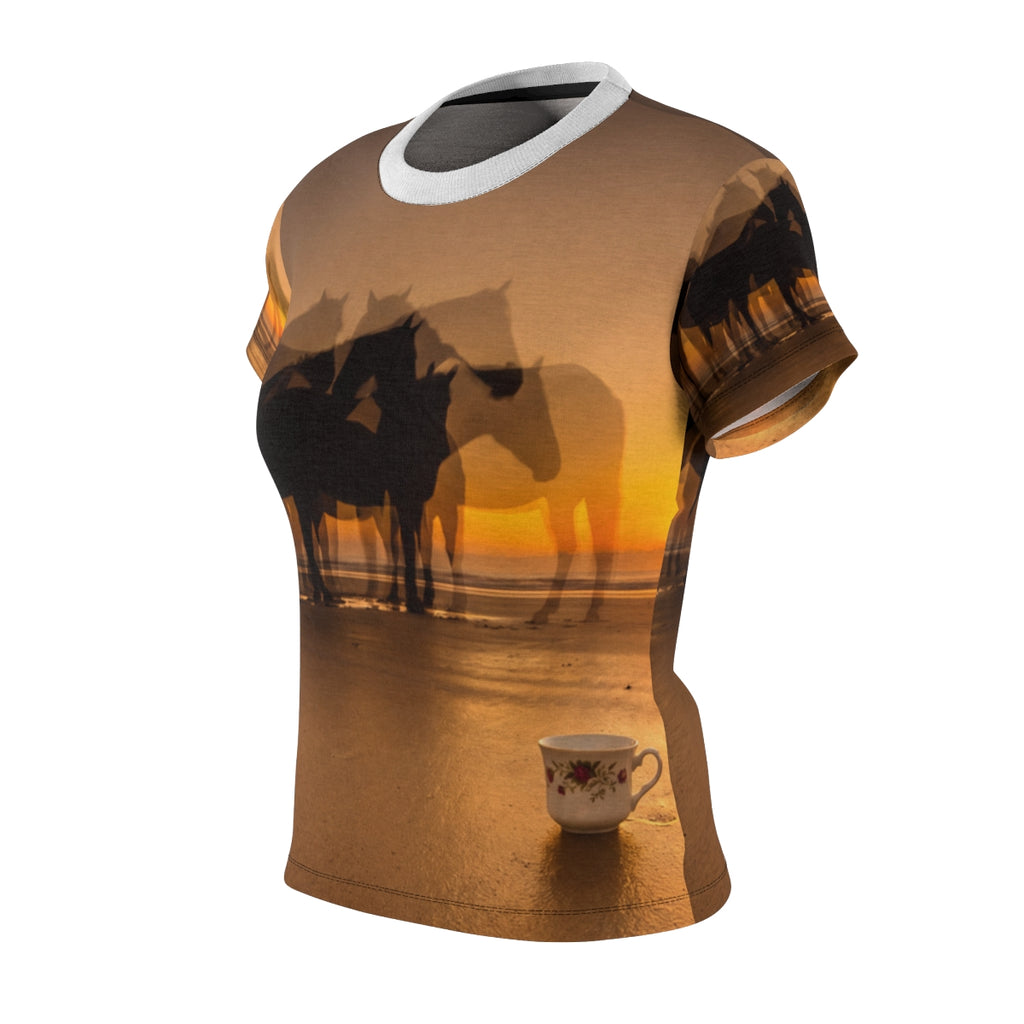 Women's Coastal Sunset Horse Cut & Sew Tee