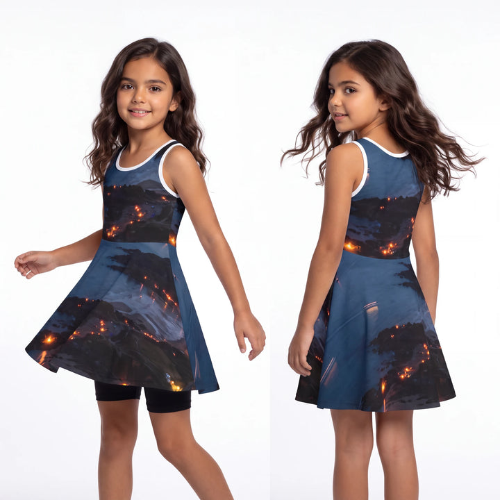 Vestido sin mangas para niña - Atardecer costero