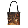 Tote Bag - Shattered Glass Golden Lens Flare Moody Print |...