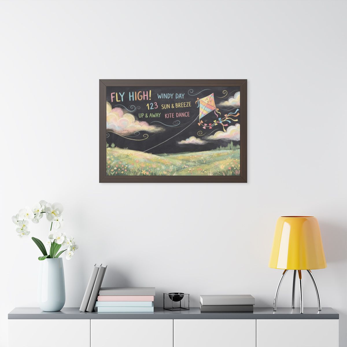 Framed Horizontal Poster - Breeze Meadow — Walnut (14×11......