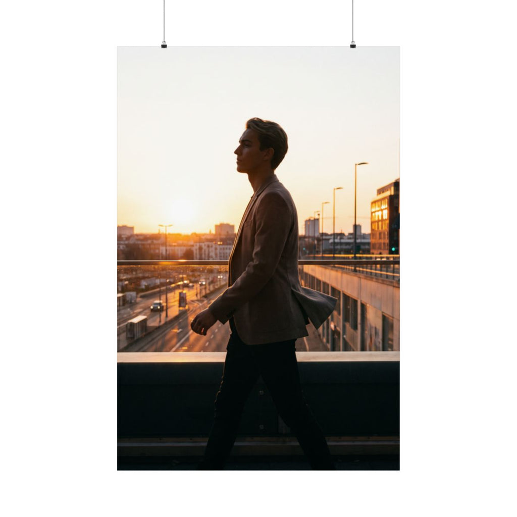Matte Vertical Poster - Golden Hour Walk (8×10 & 36×54) |...