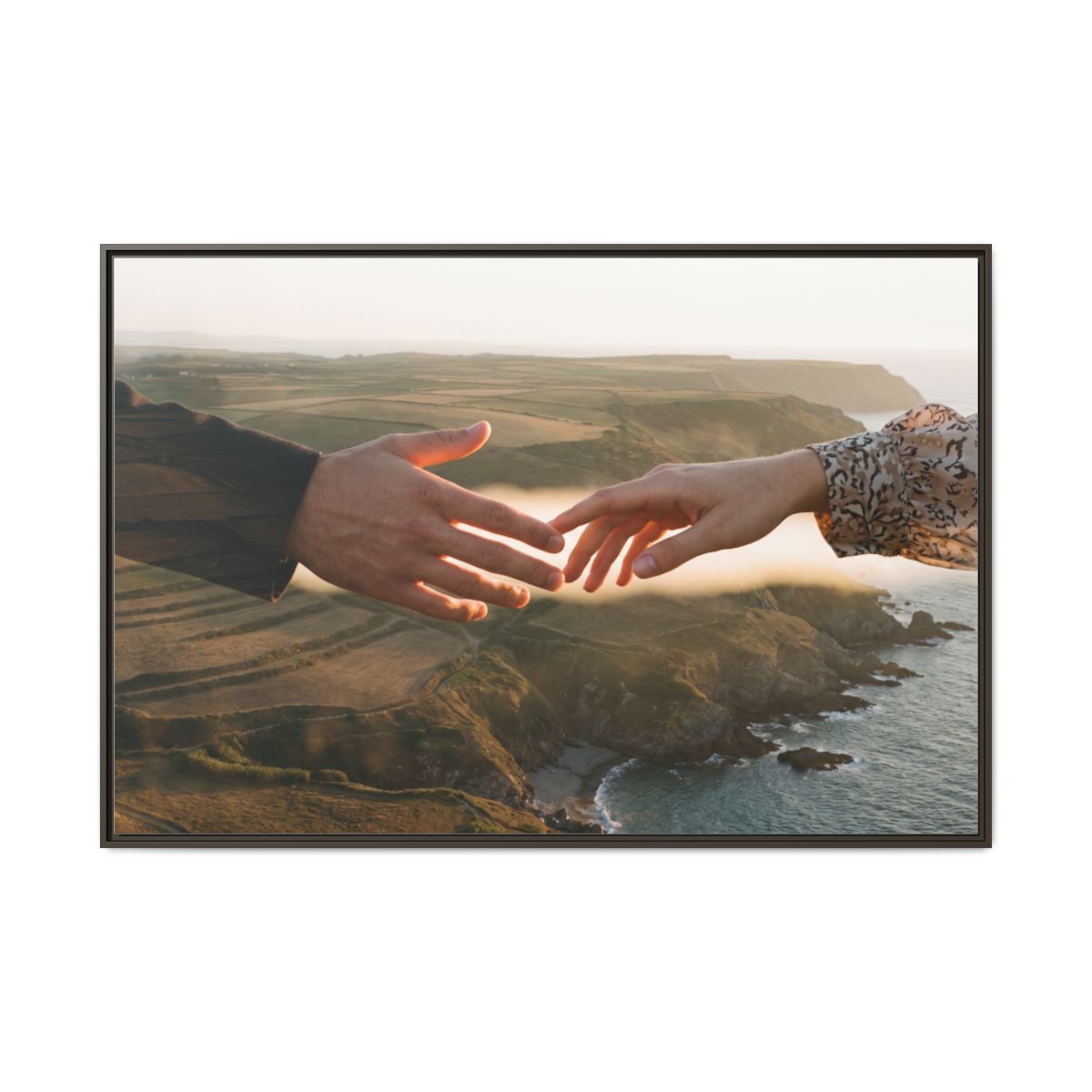 Matte Canvas, Framed - The Infinite Touch | Ethereal Coastal...