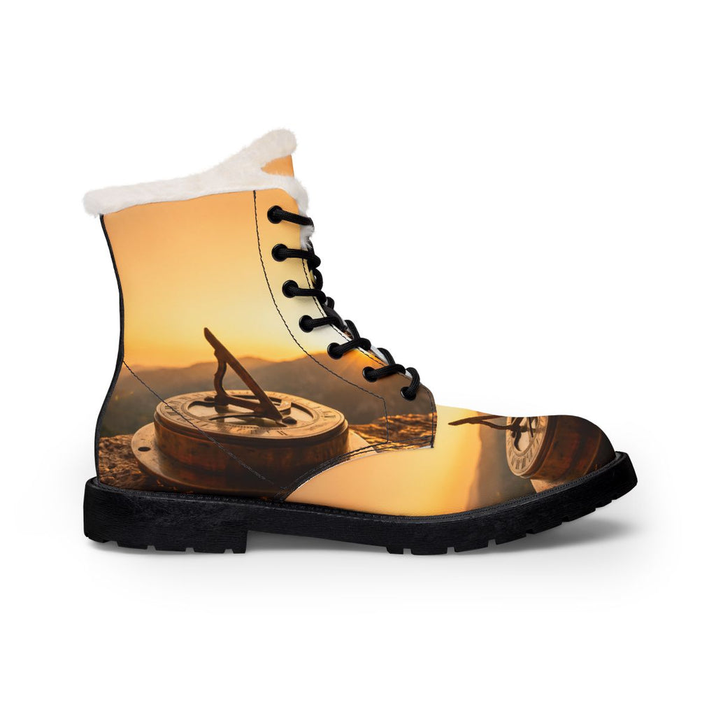 Women's Fur Leather Boots - Golden Sundial Vista | Echovira...
