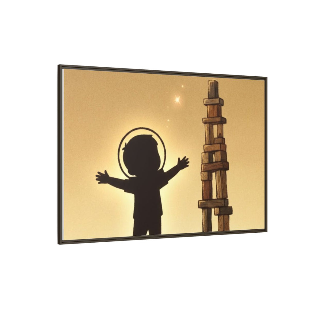 Matte Canvas, Framed - Dreaming Under Crescent Moon... |...