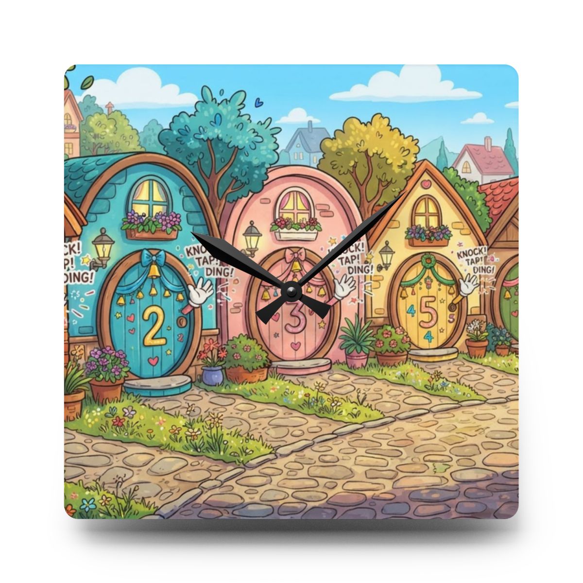 Acrylic Wall Clock - Storybook Counting Village | Echovira...