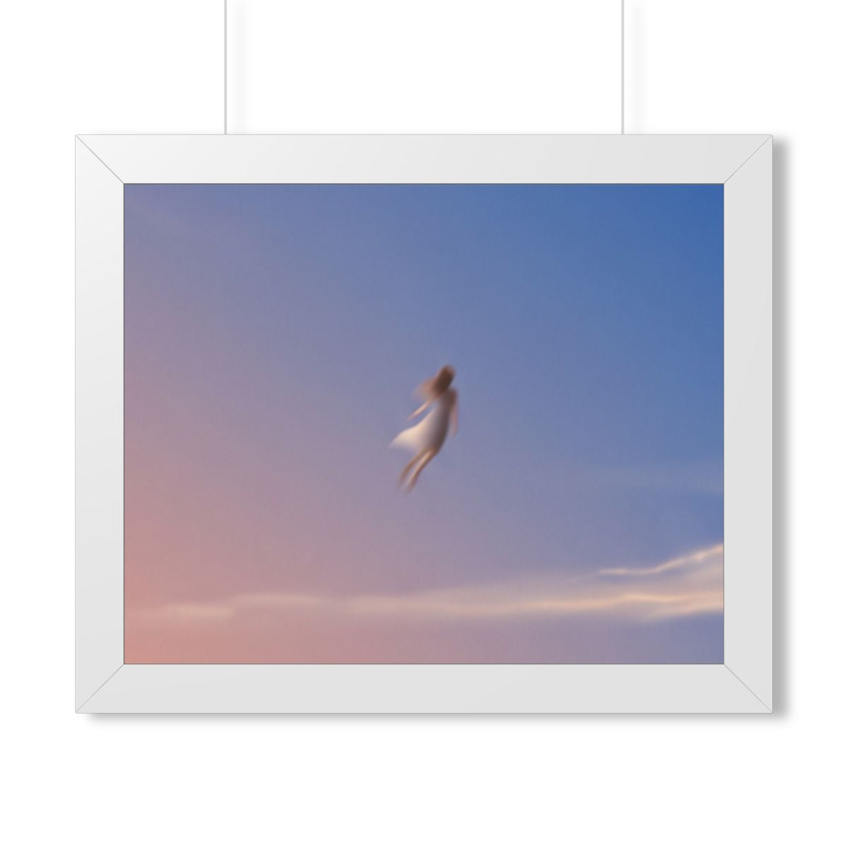Framed Horizontal Poster - Horizon Sky Calm — White (14×11...
