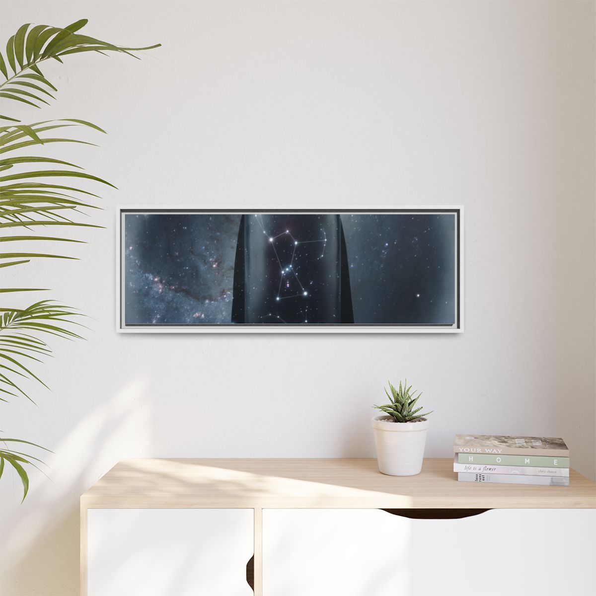 Matte Canvas, Framed - Cosmic Sentinel Orion Constellation...