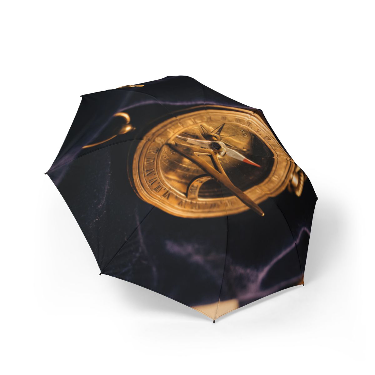 Foldable Umbrella with Antique Sundial Art