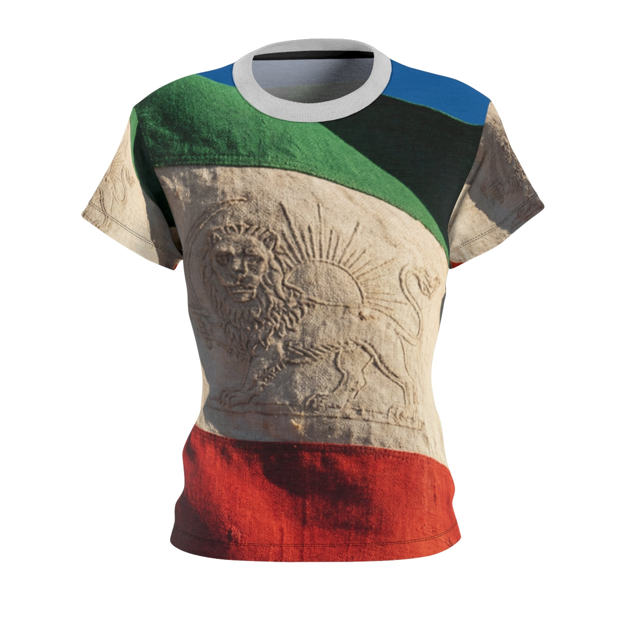 Women's Cut & Sew Tee - Vintage Persian Lion and Sun Flag......