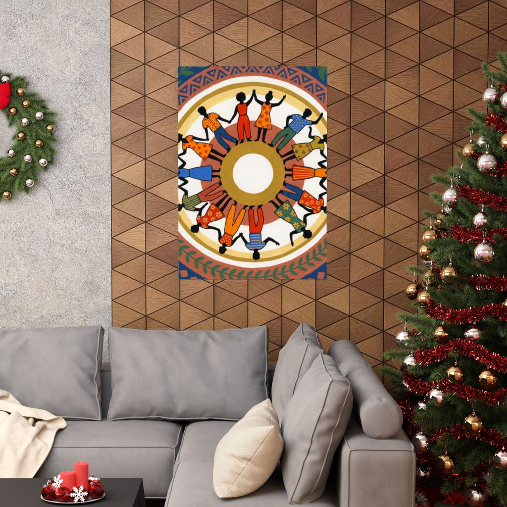 Matte Vertical Poster - Unity Mandala Folk Art (8×10 & 36×54)
