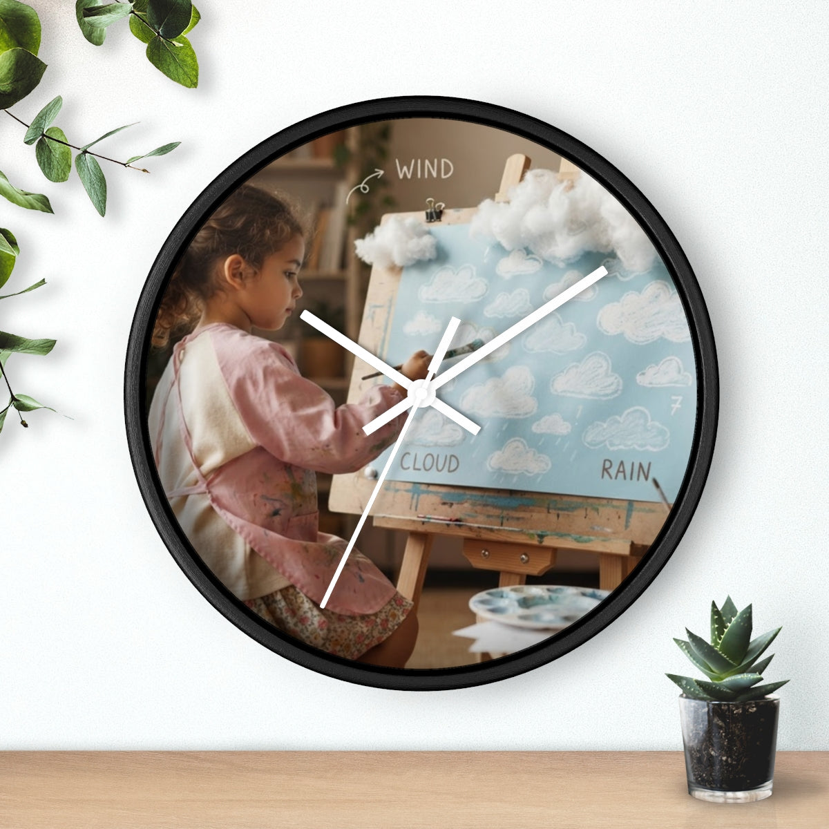 Wall Clock - Little Artist Cloud Painting Canvas | Echovira...