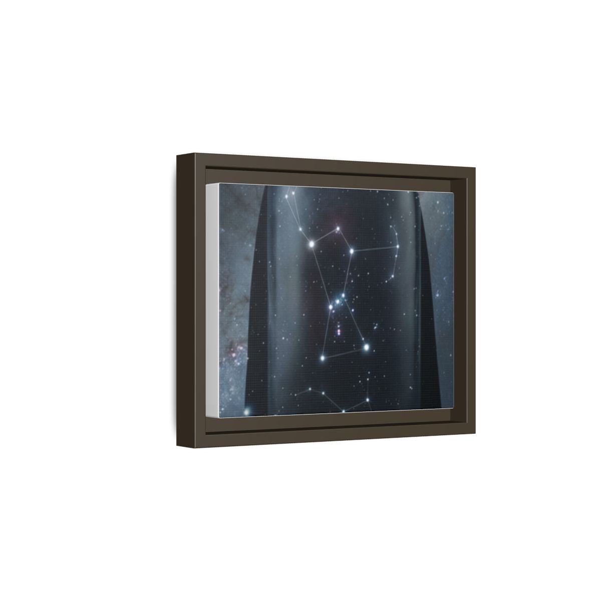 Framed Matte Canvas - Cosmic Sentinel — Espresso / 1.25" (10×8, 12×9, 14×11, 16×12, 20×10, 18×12, 20×16, 24×16, 24×18, 36×12, 24×20, 32×16, 30×20, 30×24, 32×24, 48×16, 36×24, 48×24, 40×30, 60×20, 48×32, 60×30 & 60×40)